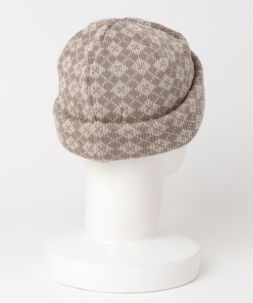 RACAL(ラカル)の「Argyle Check Roll Knit Cap / アーガイルチェックロールニットキャップ(ニットキャップ/ビーニー・メンズ・ブラック/グリーン/パープル/ベージュ・FREE)」の11枚目の写真