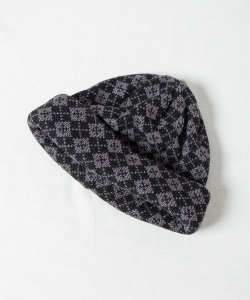 RACAL(ラカル)の「Argyle Check Roll Knit Cap / アーガイルチェックロールニットキャップ(ニットキャップ/ビーニー・メンズ・ブラック/グリーン/パープル/ベージュ・FREE)」の19枚目の写真
