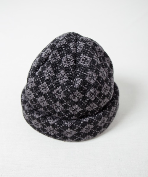 RACAL(ラカル)の「Argyle Check Roll Knit Cap / アーガイルチェックロールニットキャップ(ニットキャップ/ビーニー・メンズ・ブラック/グリーン/パープル/ベージュ・FREE)」の16枚目の写真