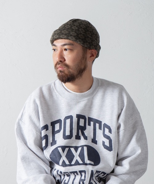 RACAL(ラカル)の「Argyle Check Roll Knit Cap / アーガイルチェックロールニットキャップ(ニットキャップ/ビーニー・メンズ・ブラック/グリーン/パープル/ベージュ・FREE)」の14枚目の写真