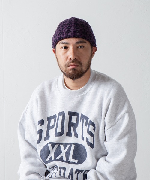 RACAL(ラカル)の「Argyle Check Roll Knit Cap / アーガイルチェックロールニットキャップ(ニットキャップ/ビーニー・メンズ・ブラック/グリーン/パープル/ベージュ・FREE)」の18枚目の写真