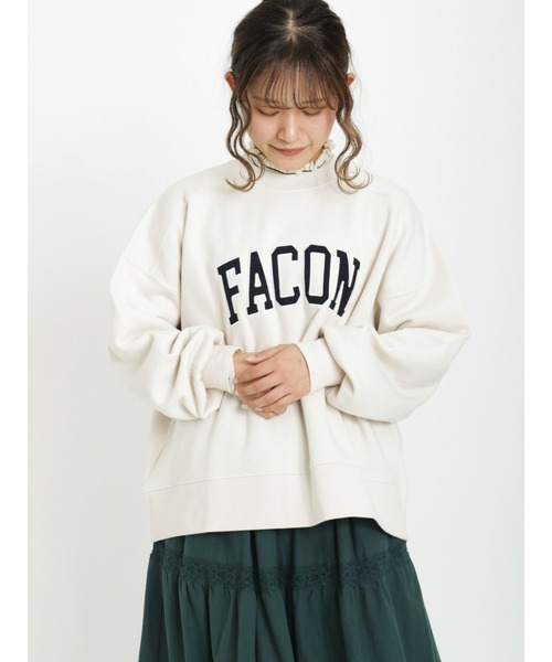 Samansa Mos2（サマンサ モスモス）の「コーデュロイパッチワークロゴ裏起毛スウェット（Tシャツ/カットソー・レディース・ネイビー/ミント/モカ/キナリ・ﾌﾘ-）」の2枚目の写真