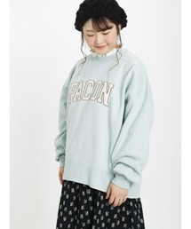 Samansa Mos2 | コーデュロイパッチワークロゴ裏起毛スウェット(Tシャツ/カットソー)