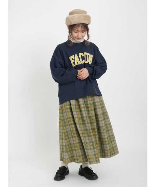 Samansa Mos2（サマンサ モスモス）の「コーデュロイパッチワークロゴ裏起毛スウェット（Tシャツ/カットソー・レディース・ネイビー/ミント/モカ/キナリ・ﾌﾘ-）」の21枚目の写真