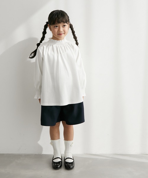 ROPE' PICNIC(ロペピクニック)の「【KIDS】入卒式にも/スタンドフリルシャーリングブラウス(シャツ/ブラウス・キッズ・オフホワイト・110/120/130/140/150)」の21枚目の写真