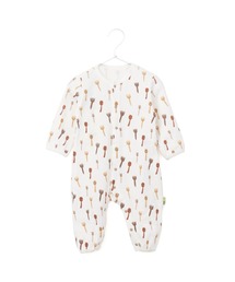 カトラリー総柄前開きカバーオール