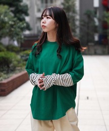 AVIREX | ≪WEB&DEPOT限定≫SLEEVE BORDER COMBI L/S T-SHIRT/ スリーブボーダーコンビTシャツ(Tシャツ/カットソー)