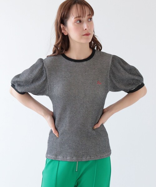 Ray BEAMS(レイビームス)の「【WEB限定】Lee / ワッフル リンガー Tシャツ(Tシャツ/カットソー・レディース・ブラック/レッド・MEDIUM)」の2枚目の写真