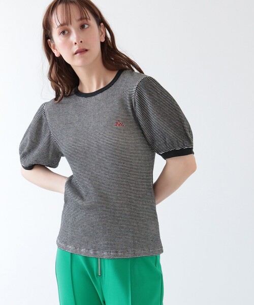 Ray BEAMS(レイビームス)の「【WEB限定】Lee / ワッフル リンガー Tシャツ(Tシャツ/カットソー・レディース・ブラック/レッド・MEDIUM)」の6枚目の写真