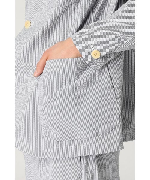 ivory court（アイボリーコート）の「◆ストライプサッカー 3ボタンジャケット（テーラードジャケット・メンズ・ブルー系その他/ネイビー・36/38/40）」の13枚目の写真