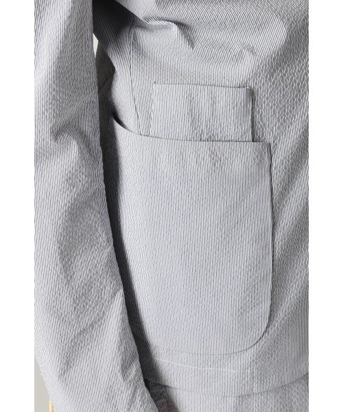 ivory court（アイボリーコート）の「◆ストライプサッカー 3ボタンジャケット（テーラードジャケット・メンズ・ブルー系その他/ネイビー・36/38/40）」の14枚目の写真