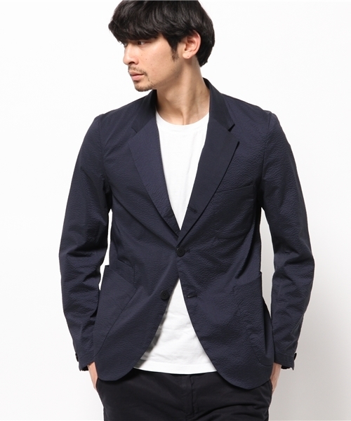 ivory court（アイボリーコート）の「◆ストライプサッカー 3ボタンジャケット（テーラードジャケット・メンズ・ブルー系その他/ネイビー・36/38/40）」の20枚目の写真