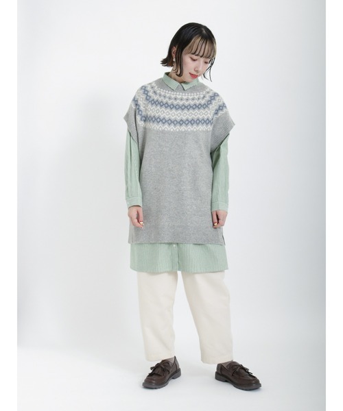 Samansa Mos2（サマンサ モスモス）の「柄アソートテーパードパンツ（その他パンツ・レディース・ブラック/グリーン/モカ/チャコール/キナリ・ﾌﾘ-）」の13枚目の写真