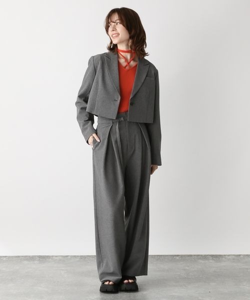 JEANASIS（ジーナシス）の「サーマルネックストリングTEE/189191（Tシャツ/カットソー・レディース・オレンジ/ブラック/ホワイト・FREE）」の5枚目の写真