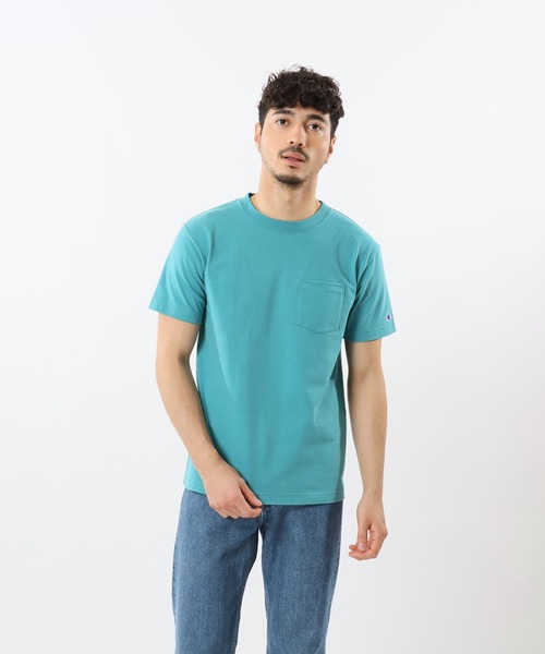 Champion(チャンピオン)の「【Champion/チャンピオン】メンズ ベーシック ショートスリーブポケットTシャツ(Tシャツ/カットソー・メンズ・ブラック/オレンジ系1/ネイビー/スモーキーグリーン系1/グレー/ホワイト/オレンジ系その他7/ピーコックグリーン系/オートミール/ベージュ系その他3/スカイブルー/その他21/グリーン・MEDIUM/LARGE/X-LARGE/SMALL)」の7枚目の写真