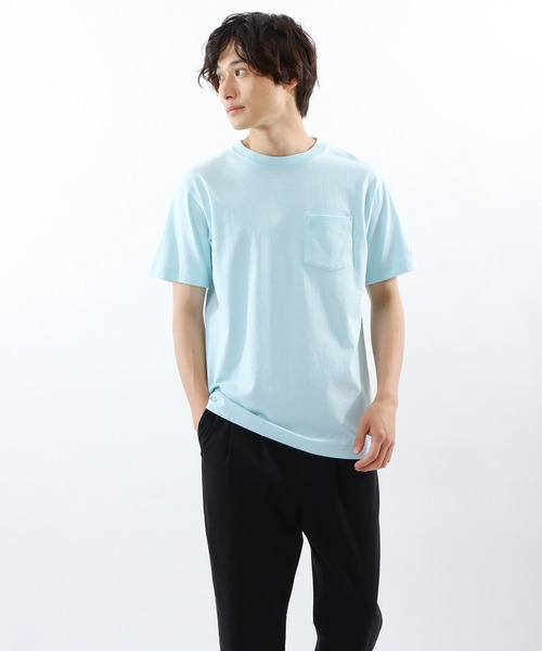 Champion(チャンピオン)の「【Champion/チャンピオン】メンズ ベーシック ショートスリーブポケットTシャツ(Tシャツ/カットソー・メンズ・ブラック/オレンジ系1/ネイビー/スモーキーグリーン系1/グレー/ホワイト/オレンジ系その他7/ピーコックグリーン系/オートミール/ベージュ系その他3/スカイブルー/その他21/グリーン・MEDIUM/LARGE/X-LARGE/SMALL)」の9枚目の写真