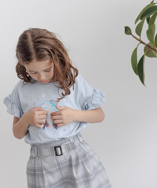 GLOBAL WORK（グローバルワーク）の「ヘビロッTEE／モチーフ半袖/162620（Tシャツ/カットソー・キッズ・パープル/サックスブルー系1/サックスブルー系2/ミント/サックスブルー系/オフホワイト/ブラック/ホワイト系その他2/ネイビー/ダークブルー・100cm/110cm/120cm/130cm/140cm/150cm/160cm）」の9枚目の写真