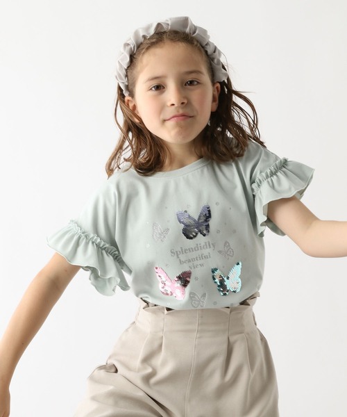 GLOBAL WORK（グローバルワーク）の「ヘビロッTEE／モチーフ半袖/162620（Tシャツ/カットソー・キッズ・パープル/サックスブルー系1/サックスブルー系2/ミント/サックスブルー系/オフホワイト/ブラック/ホワイト系その他2/ネイビー/ダークブルー・100cm/110cm/120cm/130cm/140cm/150cm/160cm）」の4枚目の写真