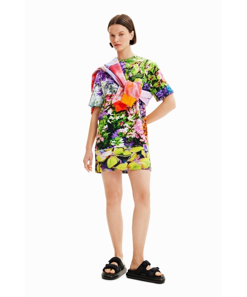 Desigual（デシグアル）の「Desigual x M / mika ninagawa ショートスリーブ ワンピース（ワンピース・レディース・マルチ・S/L/M）」の2枚目の写真