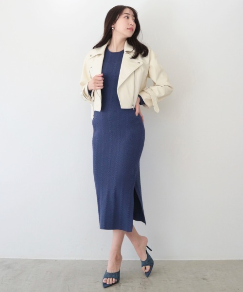 AMBIENT（アンビエント）の「ｸﾛｯﾌﾟﾄﾞﾗｲﾀﾞｰｽｼﾞｬｹｯﾄ（ライダースジャケット・レディース・アイボリー/ブラック/グレイッシュベージュ・FREE）」の15枚目の写真