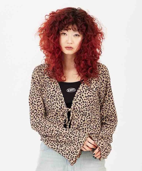 X-girl（エックスガール）の「SHIRRED CREPE CARDIGAN（カーディガン/ボレロ・レディース・ベージュ/ブラック/ブルー・M/S）」の21枚目の写真