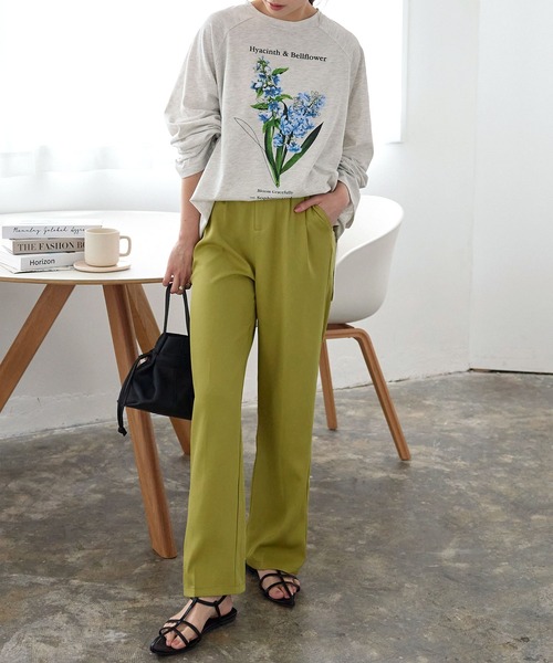 KOBE LETTUCE(コウベレタス)の「フラワープリントラグランBIGロンT(Tシャツ/カットソー・レディース・オフホワイト/ホワイト系/オートミール・FREE)」の7枚目の写真