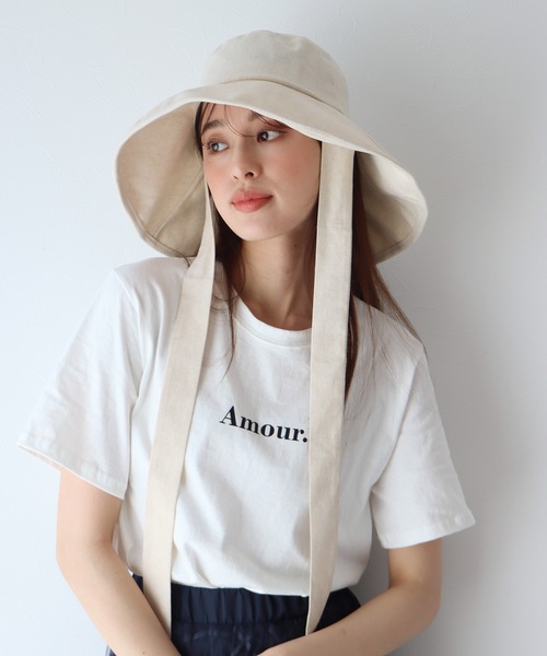 BLUEEAST(ブルーイースト)の「Amour.ロゴ半袖Tシャツ(Tシャツ/カットソー・レディース・ブラック/ホワイト/ベージュ/カーキ/オレンジ・MEDIUM)」の2枚目の写真
