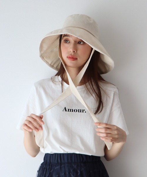 BLUEEAST(ブルーイースト)の「Amour.ロゴ半袖Tシャツ(Tシャツ/カットソー・レディース・ブラック/ホワイト/ベージュ/カーキ/オレンジ・MEDIUM)」の7枚目の写真