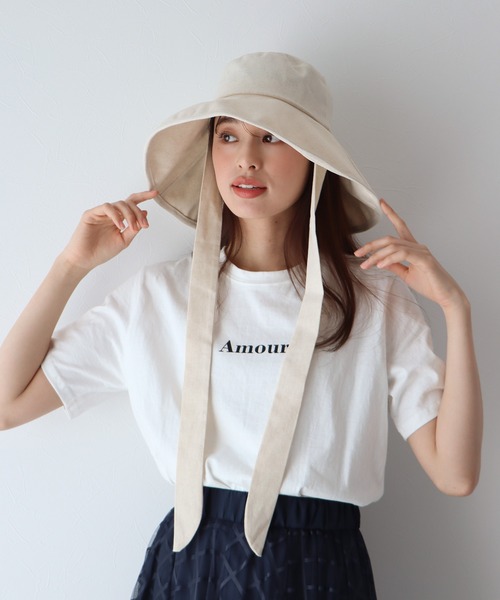 BLUEEAST(ブルーイースト)の「Amour.ロゴ半袖Tシャツ(Tシャツ/カットソー・レディース・ブラック/ホワイト/ベージュ/カーキ/オレンジ・MEDIUM)」の8枚目の写真