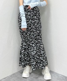 【FEMININE】フラワーマーメイドロングスカート