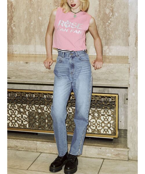 jouetie(ジュエティ)の「ROSE FAN FAN フィットタンク【コラボ】(タンクトップ・レディース・ブラック/オフホワイト/ピンク・MEDIUM)」の20枚目の写真