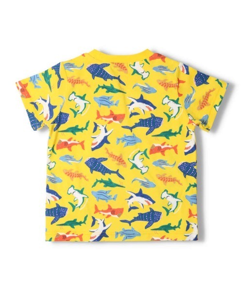 Moujonjon（ムージョンジョン）の「サメ総柄半袖Ｔシャツ（Tシャツ/カットソー・キッズ・イエロー/ネイビー・90/120/100/80/110）」の3枚目の写真