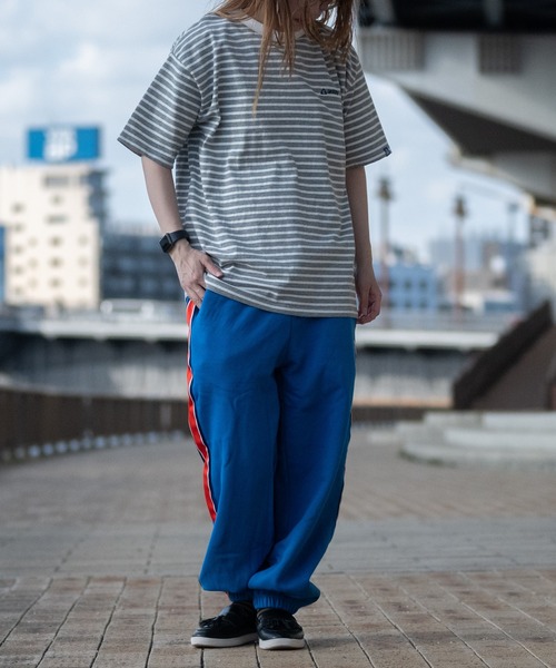 GERRY(ジェリー)の「【ag】〔GERRY/ジェリー〕ヘビーウェイトボーダー ロゴ刺繍 半袖ワイドTシャツ(Tシャツ/カットソー・メンズ・グレー/ブラック/ホワイト・X-LARGE/LARGE/MEDIUM)」の8枚目の写真