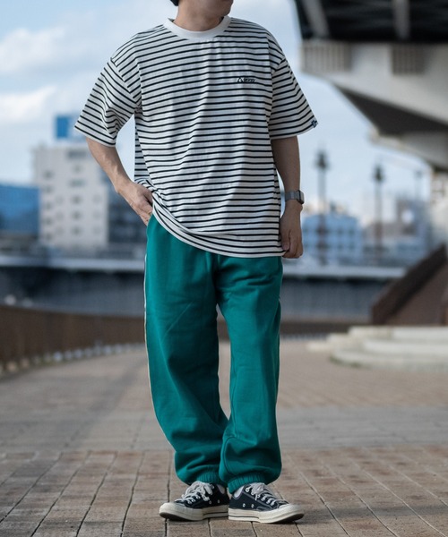 GERRY(ジェリー)の「【ag】〔GERRY/ジェリー〕ヘビーウェイトボーダー ロゴ刺繍 半袖ワイドTシャツ(Tシャツ/カットソー・メンズ・グレー/ブラック/ホワイト・X-LARGE/LARGE/MEDIUM)」の15枚目の写真