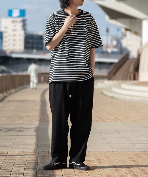 GERRY(ジェリー)の「【ag】〔GERRY/ジェリー〕ヘビーウェイトボーダー ロゴ刺繍 半袖ワイドTシャツ(Tシャツ/カットソー・メンズ・グレー/ブラック/ホワイト・X-LARGE/LARGE/MEDIUM)」の19枚目の写真