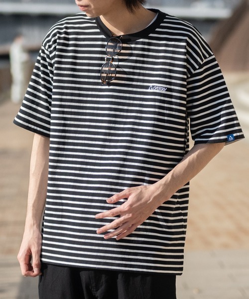 GERRY(ジェリー)の「【ag】〔GERRY/ジェリー〕ヘビーウェイトボーダー ロゴ刺繍 半袖ワイドTシャツ(Tシャツ/カットソー・メンズ・グレー/ブラック/ホワイト・X-LARGE/LARGE/MEDIUM)」の17枚目の写真