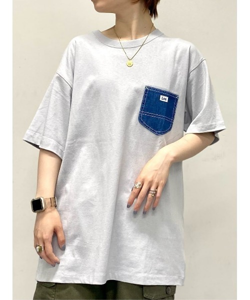 Lee(リー)の「【Lee】デニムポケット Tシャツ(Tシャツ/カットソー・メンズ・グレー・M/L/XL)」の1枚目の写真