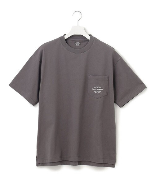 J.PRESS YORK STREET(ジェイプレスヨークストリート)の「【UNISEX】ワンポイント刺繍 ポケットTシャツ(Tシャツ/カットソー・メンズ・ホワイト系/グレー系/ベージュ系/ネイビー系/オレンジ系/スモーキーグリーン系・SMALL/MEDIUM/LARGE)」の2枚目の写真