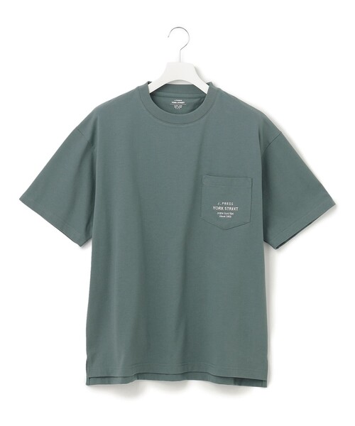 J.PRESS YORK STREET(ジェイプレスヨークストリート)の「【UNISEX】ワンポイント刺繍 ポケットTシャツ(Tシャツ/カットソー・メンズ・ホワイト系/グレー系/ベージュ系/ネイビー系/オレンジ系/スモーキーグリーン系・SMALL/MEDIUM/LARGE)」の4枚目の写真