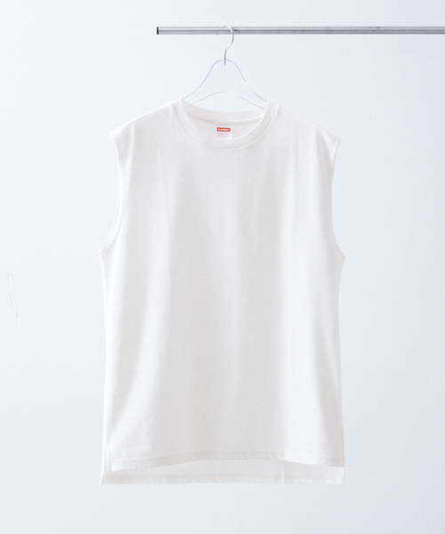 Healthknit（ヘルスニット）の「【Healthknit / ヘルスニット】別注スリーブレス Tシャツ（Tシャツ/カットソー・メンズ・ホワイト/チャコールグレー/ブラック/イエロー・MEDIUM/LARGE）」の2枚目の写真