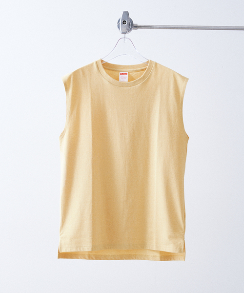 Healthknit（ヘルスニット）の「【Healthknit / ヘルスニット】別注スリーブレス Tシャツ（Tシャツ/カットソー・メンズ・ホワイト/チャコールグレー/ブラック/イエロー・MEDIUM/LARGE）」の4枚目の写真