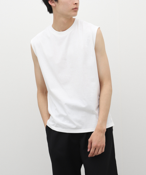 Healthknit（ヘルスニット）の「【Healthknit / ヘルスニット】別注スリーブレス Tシャツ（Tシャツ/カットソー・メンズ・ホワイト/チャコールグレー/ブラック/イエロー・MEDIUM/LARGE）」の12枚目の写真