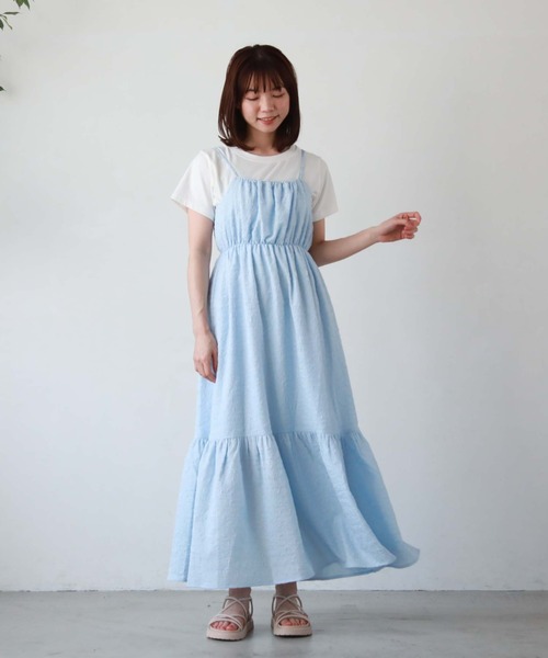 archives(アルシーヴ)の「エアリーJQティアードキャミワンピース(ワンピース・レディース・ブルー/オフホワイト/ブラック・MEDIUM)」の3枚目の写真