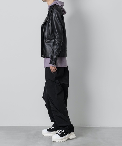 ATTACHMENT(アタッチメント)の「コットン ダブルフェイス フーディー ロングスリーブティー / COTTON DOUBLE FACE HOODIE L/S TEE(Tシャツ/カットソー・メンズ・ホワイト/パープル/グレー/ブラック/ダークグレー・3/2/1)」の6枚目の写真