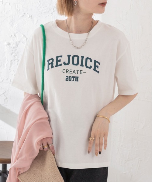 ad thie(アドティエ)の「アソートロゴ プリントTシャツ(Tシャツ/カットソー・レディース・アイボリー/ホワイト/ベビーピンク/オフホワイト/チャコール/セージグリーン・FREE/LL)」の1枚目の写真