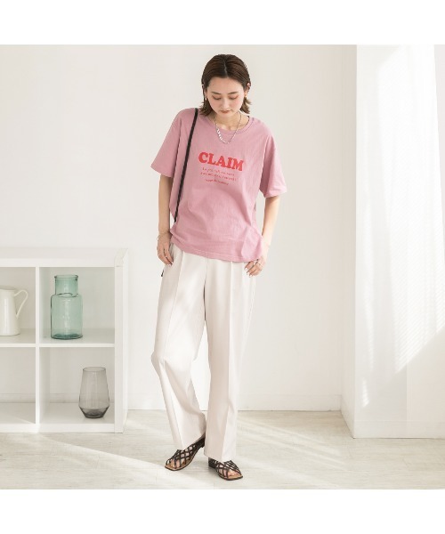 ad thie(アドティエ)の「アソートロゴ プリントTシャツ(Tシャツ/カットソー・レディース・アイボリー/ホワイト/ベビーピンク/オフホワイト/チャコール/セージグリーン・FREE/LL)」の9枚目の写真