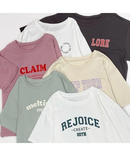 ad thie(アドティエ)の「アソートロゴ プリントTシャツ(Tシャツ/カットソー・レディース・アイボリー/ホワイト/ベビーピンク/オフホワイト/チャコール/セージグリーン・FREE/LL)」の10枚目の写真