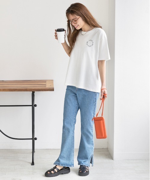 ad thie(アドティエ)の「アソートロゴ プリントTシャツ(Tシャツ/カットソー・レディース・アイボリー/ホワイト/ベビーピンク/オフホワイト/チャコール/セージグリーン・FREE/LL)」の19枚目の写真