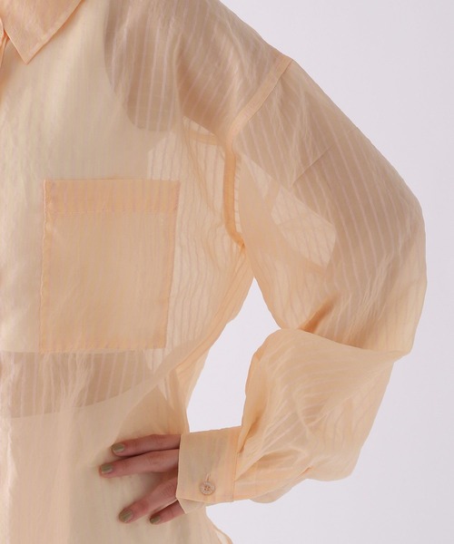 repipi armario（レピピ アルマリオ）の「シアーストライプシャツ（シャツ/ブラウス・キッズ・ホワイト/ライム/オレンジ・SMALL/MEDIUM/LARGE）」の12枚目の写真