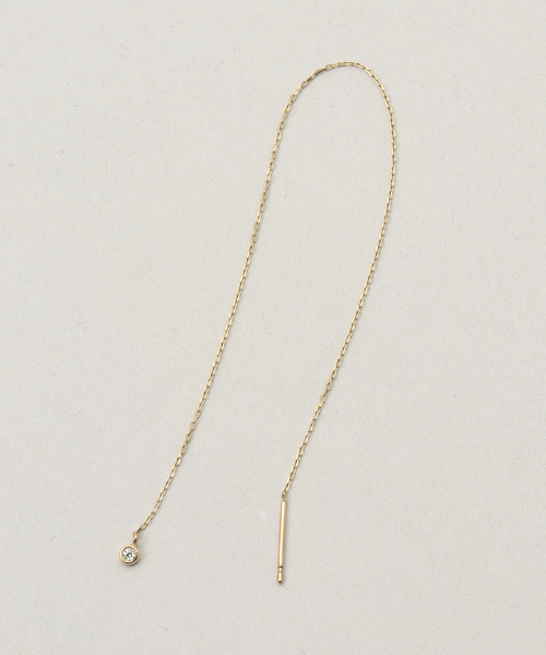 IENA（イエナ）の「【les bonbon/ル ボンボン】diamond long chain pirce sing ピアス(片耳)（ピアス（片耳用）・レディース・ゴールド・FREE）」の2枚目の写真